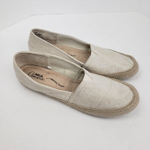 Mia Amore Cream Fabric Flats